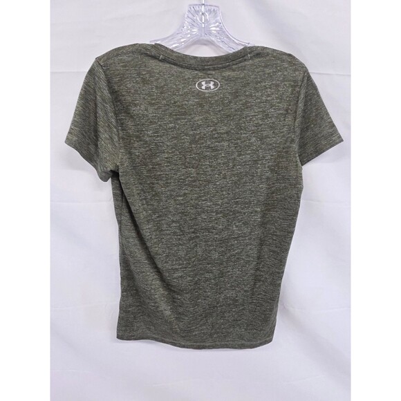 Under Armour Women's S Loose Fit Athletic V-Neck Shirt Heat Gear Heather Black - Picture 5 of 7